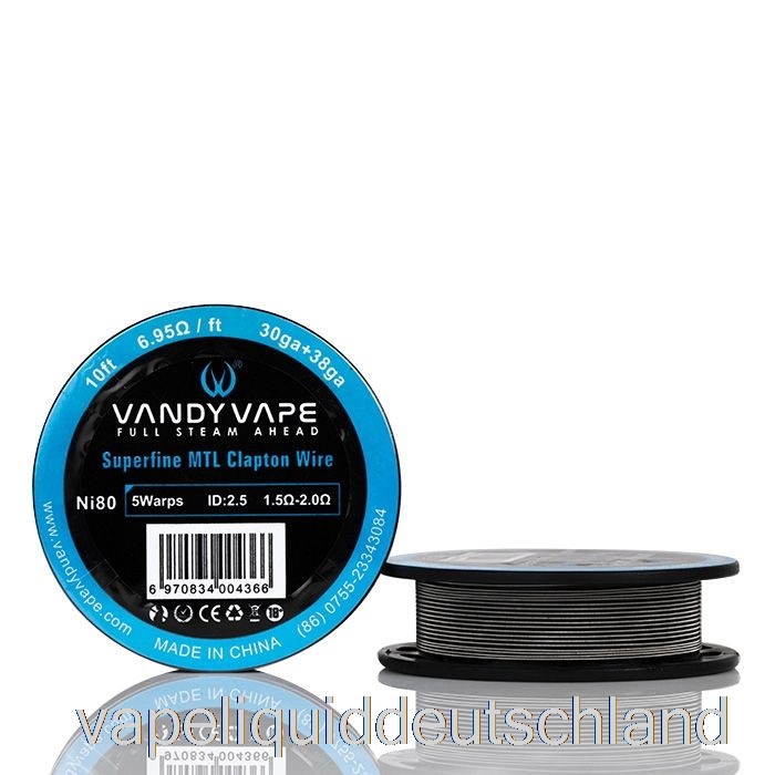Vandy Vape Superfine MTL-Drahtspulen – 10 Fuß 6,95 Ohm Ni80 Clapton Wire Vape Liquid